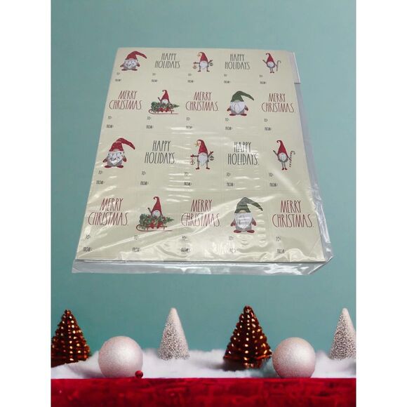 Rae Dunn Christmas Tag Stickers 100 Count - Picture 1 of 1